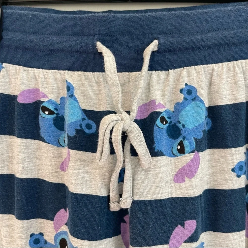 Disney Lilo & Stitch Allover Print Womens Joggers Blue Gray Striped Small - Picture 6 of 10